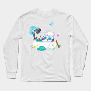 Scrub a dub dub, Tomo in the tub Long Sleeve T-Shirt